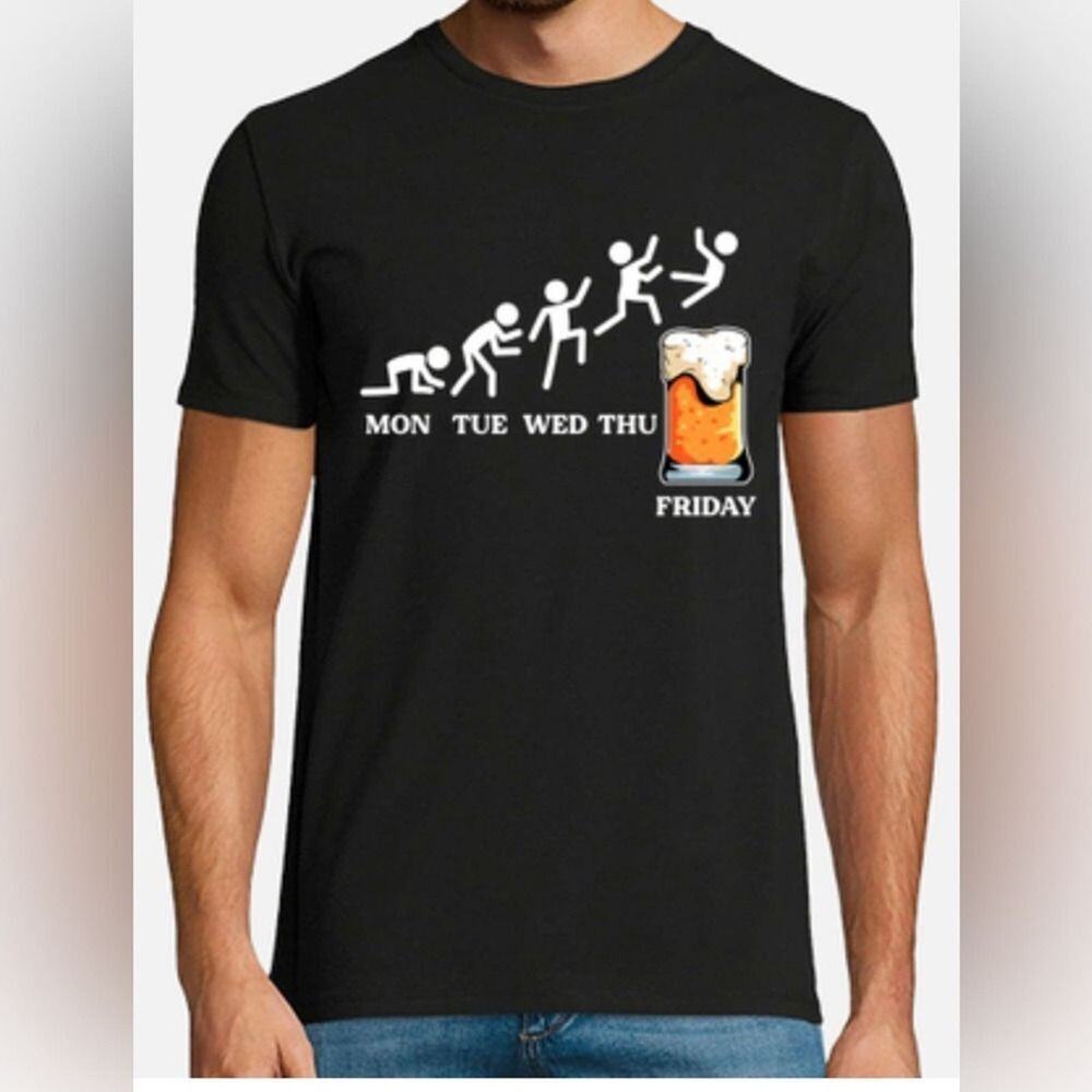 MEN’S WORK WEEK & FRIDAY ENGLISH BEER T‎ SHIT SIZE S